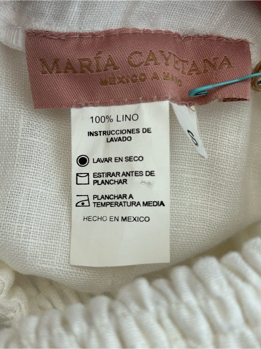 NWT Maria Cayetana Luxury Hand made in Mexico White Linen Maxi Dress - Picture 8 of 16